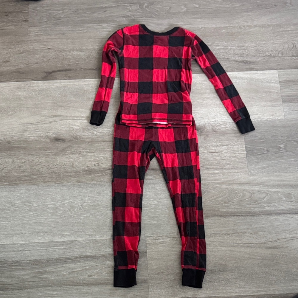 Old Navy Kids Red and Black Plaid Pajama Set